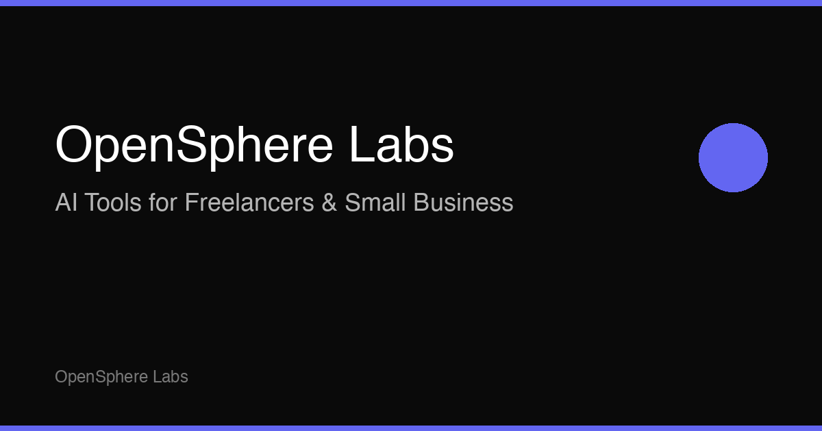 OpenSphere Labs — AI Products That Ship Weekly